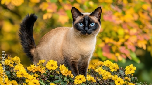 The slim Ashera cat has a sleek, muscular build and a long, graceful tail, exuding an air of elegance and gracefulness. photo