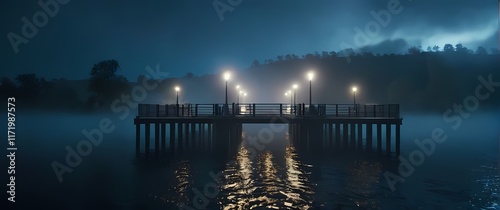 Wallpaper Mural Picturesque piers extending over water creating scenic leisure spaces Torontodigital.ca