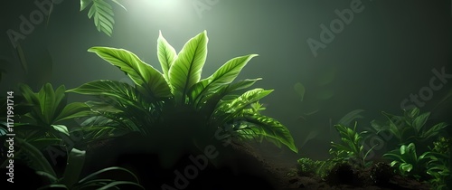 Sensuous plant life growing freely enhancing serenity within small pockets