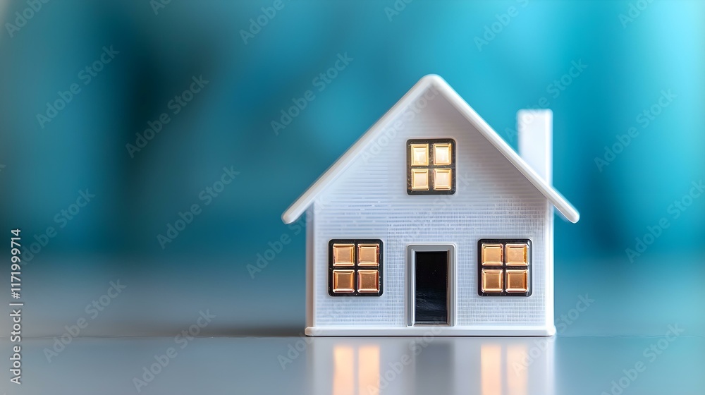 custom made wallpaper toronto digitalMiniature white house model on blurred background represents home and real estate concepts in a modern style