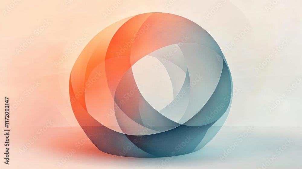 Abstract geometric shape with soft color gradient. Abstract geometric shape with soft color gradient.