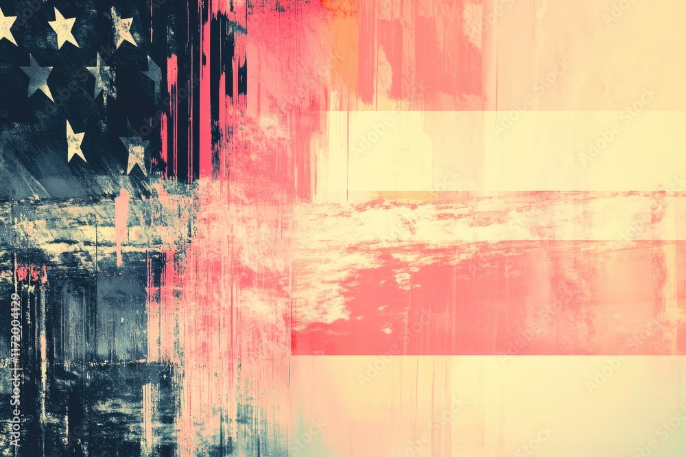 Naklejka premium Abstract Flag Design Featuring Stars and Stripes