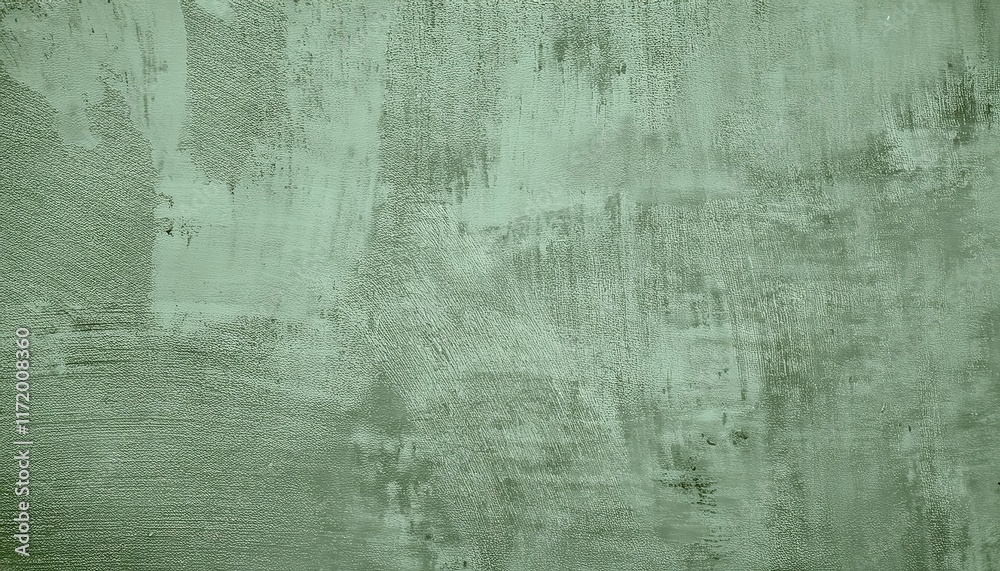 Obraz premium Abstract green textured background with plastered brushstrokes and subtle patterns, ideal for modern interior design, digital art, or wallpaper concepts