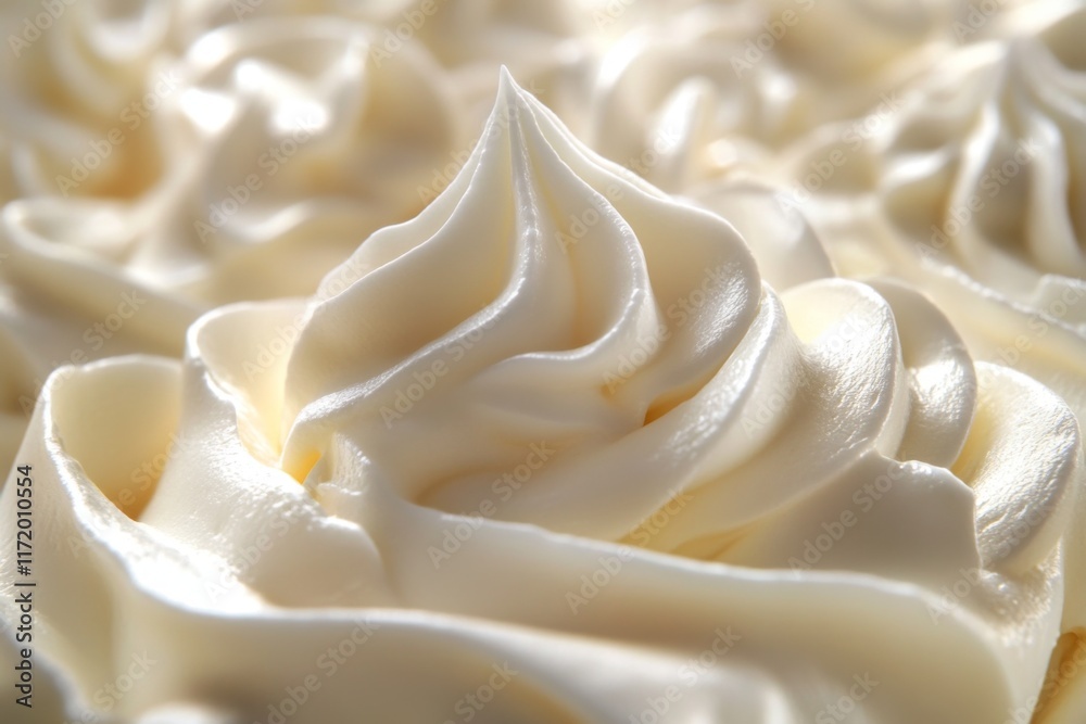 Rich swirl of vanilla cream with vibrant glossy highlights Rich swirl of vanilla cream with vibrant glossy highlights