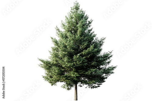 one Green tree isolated on white, Green trees isolated on transparent background forest and summer foliage for both print and web with cut path.