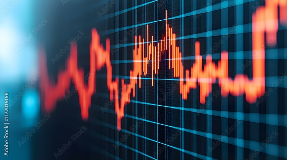 Graphical Representation of Financial Data Trends with Red and Blue Visual Elements on a Modern Digital Background Graphical Representation of Financial Data Trends with Red and Blue Visual Elements on a Modern Digital Background