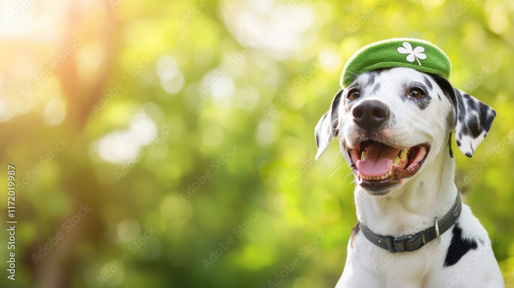 Playful dog in green beret outdoor park pet photography sunny environment joyful vibe Playful dog in green beret outdoor park pet photography sunny environment joyful vibe