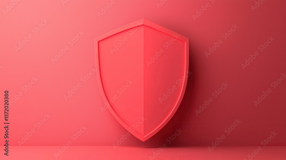shield protection layout concept. Red shield on a matching background, symbolizing protection and security. shield protection layout concept. Red shield on a matching background, symbolizing protection and security.