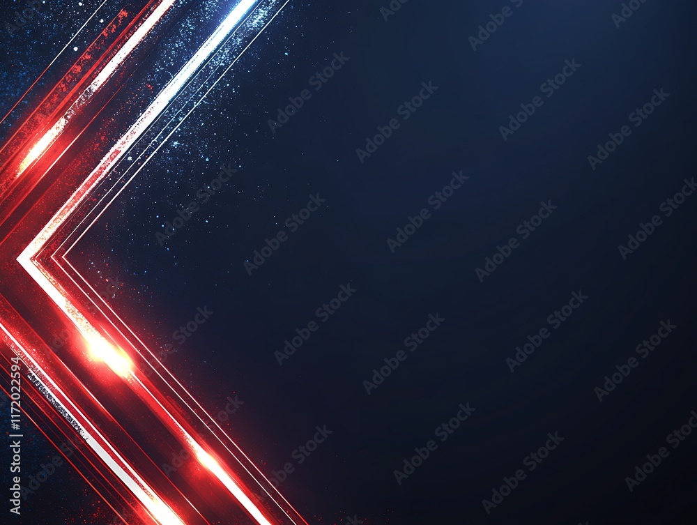 Obraz premium Abstract Red and White Neon Lines on Dark Background