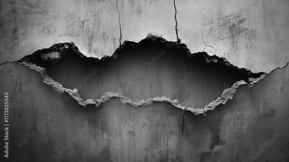 Obraz premium features a grungy concrete destroy wall texture, creating a rugged and weathered background for a variety of design concepts