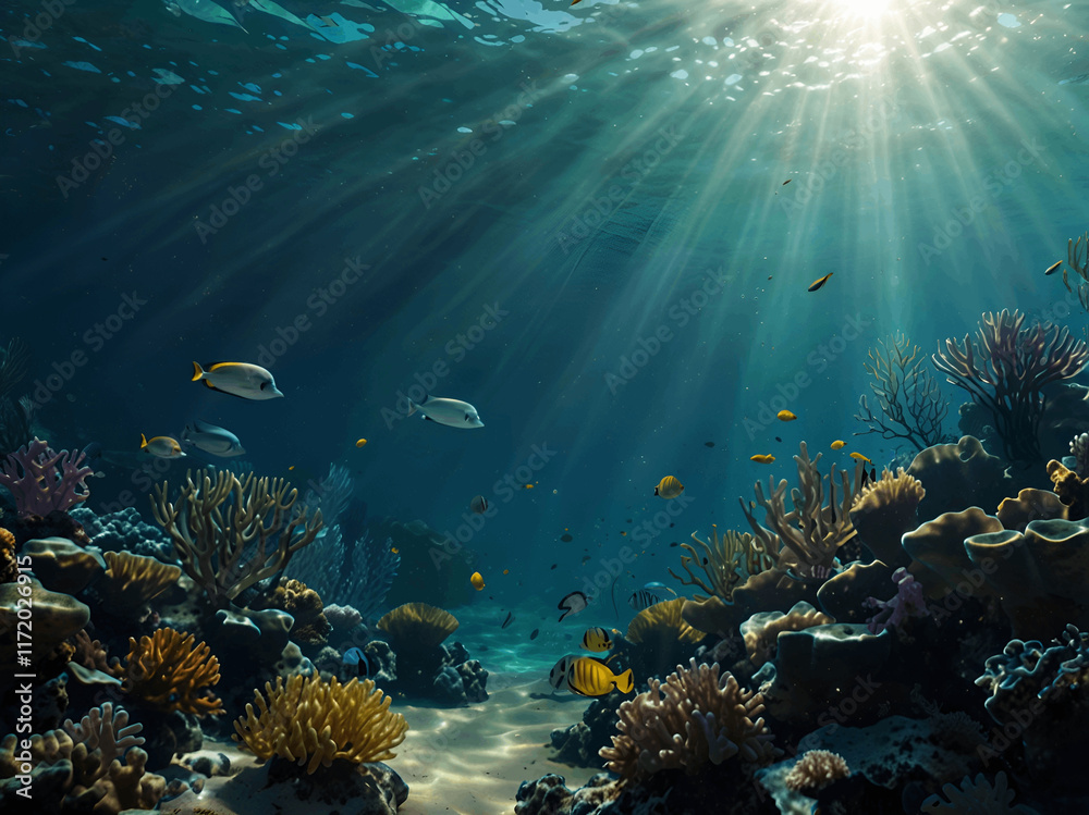 Fototapeta premium coral reef and fish