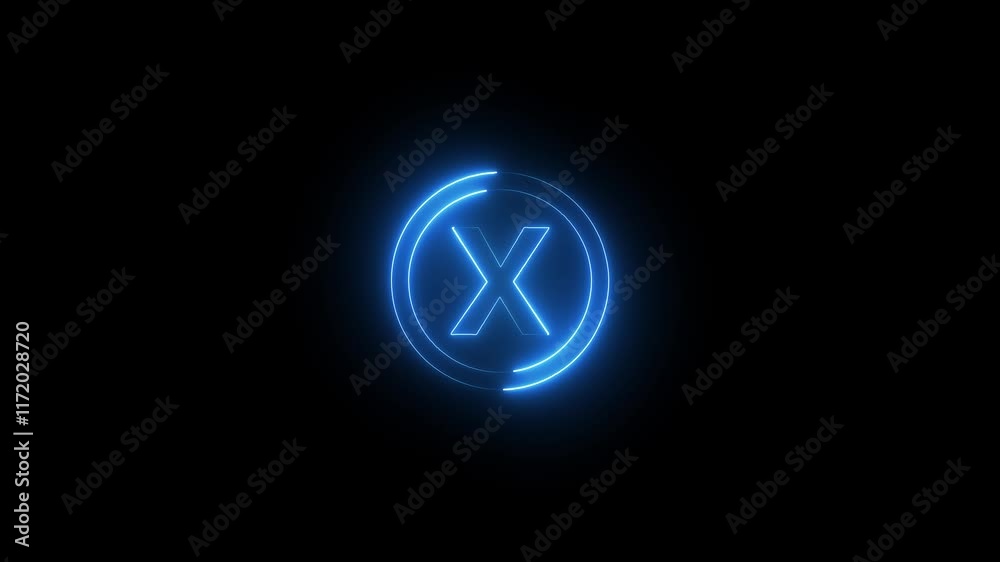 Animated neon letter X. neon color looping trendy glowing neon alphabet letter X. Educational concept with neon letter Animated neon letter X. neon color looping trendy glowing neon alphabet letter X. Educational concept with neon letter