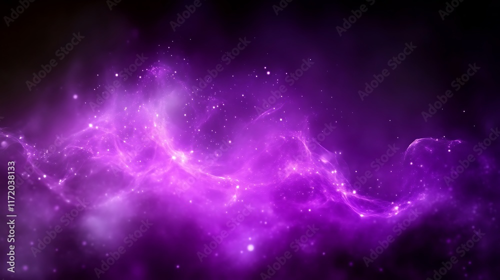 Obraz premium Purple cosmic nebula, swirling gas and dust.