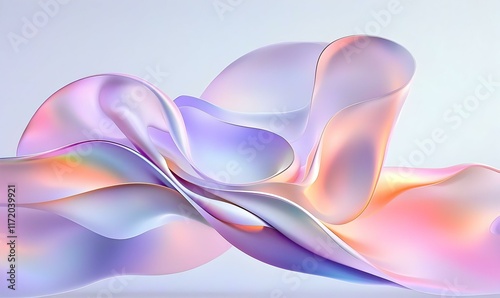 Abstract Colorful Waves in Soft Pastel Tones with Flowing Design