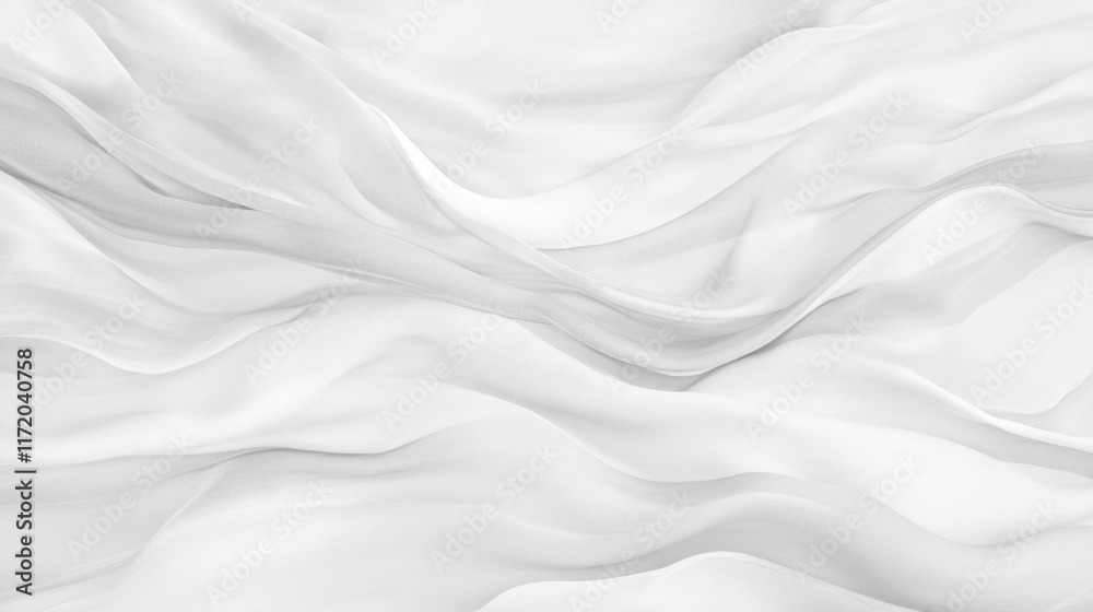 Fototapeta premium Soft white wrinkled fabric for graphic design or wallpaper.
