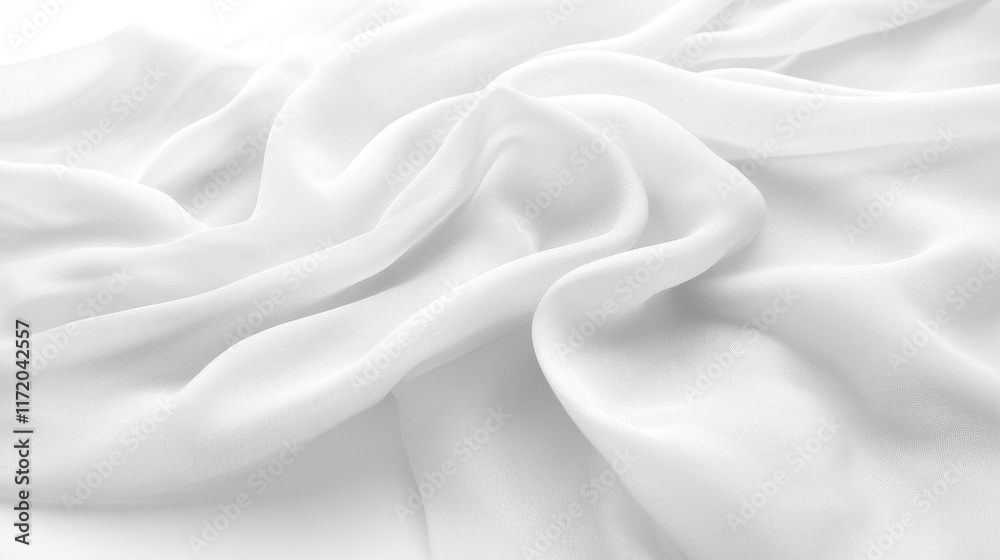 Obraz premium Soft white wrinkled fabric for graphic design or wallpaper.