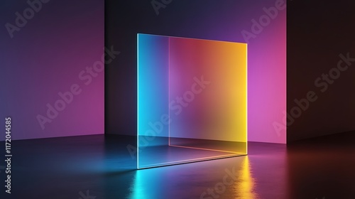 Neon Lit Glass Panel In Corner Setting