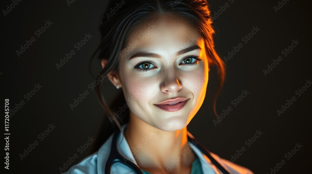 A female doctor with an empathetic smile showcases her commitment to patient care, embodying the spirit of International Women Physicians Day in this heartfelt moment A female doctor with an empathetic smile showcases her commitment to patient care, embodying the spirit of International Women Physicians Day in this heartfelt moment