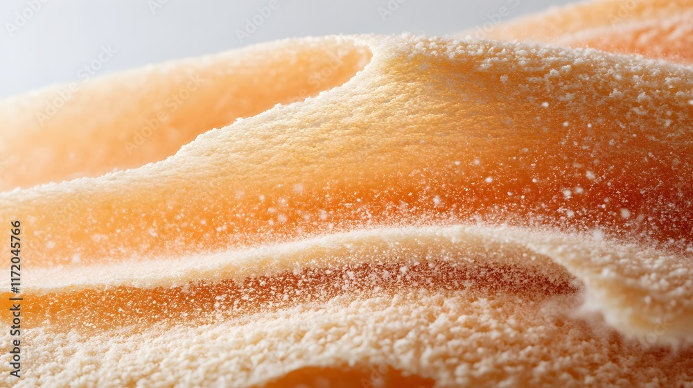 Fototapeta premium Close-up of Delicate Creamy Texture with Soft Waves and Fine Sugar Sprinkles Evoking a Sense of Sweet Indulgence and Culinary Delight in a Natural Setting