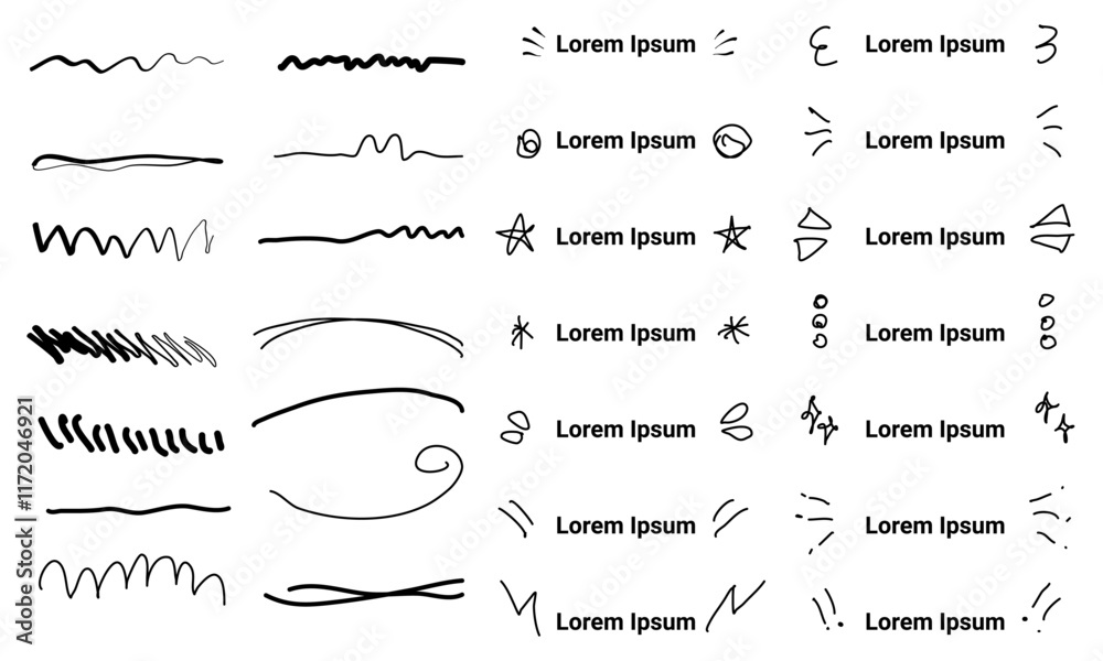 custom made wallpaper toronto digitalHanddrawn of Underline collection set. Vector illustration