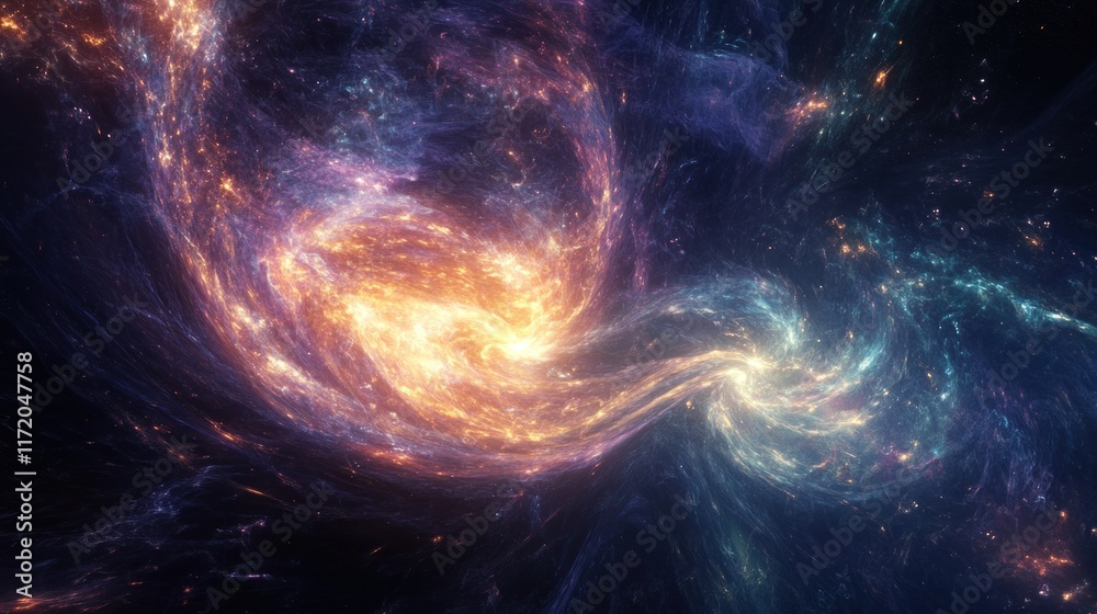 A vibrant cosmic swirl of colors representing the beauty of the universe. A vibrant cosmic swirl of colors representing the beauty of the universe.