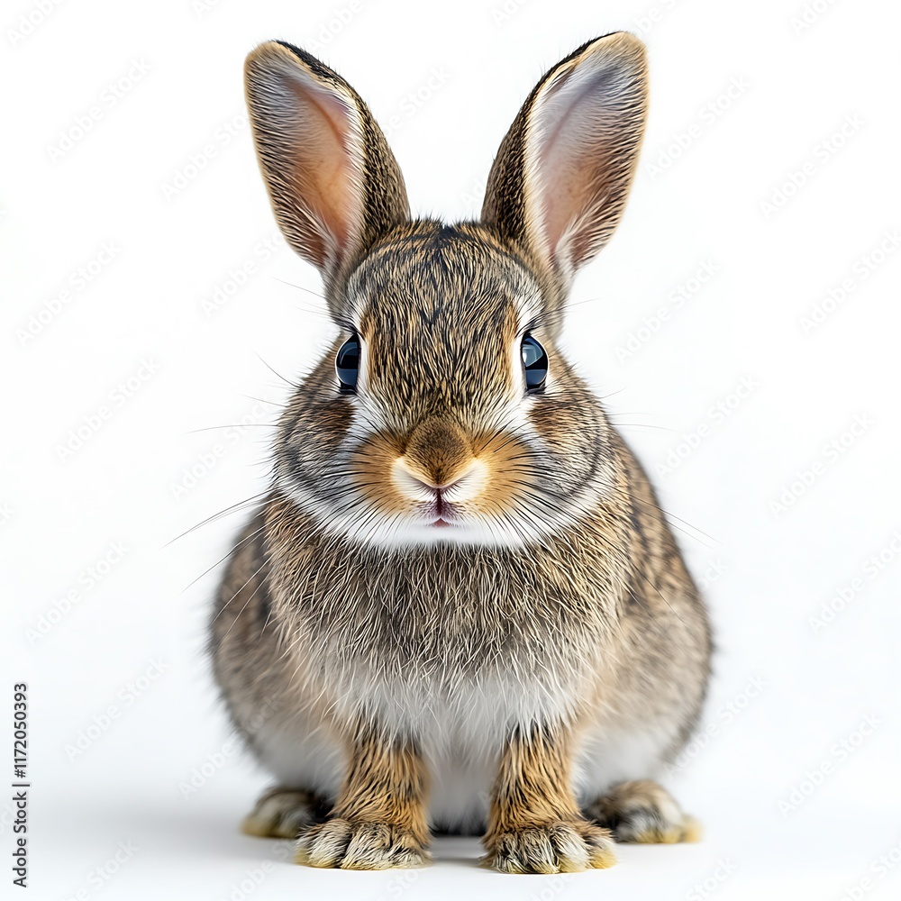 Fototapeta premium Cute bunny rabbit, studio shot, white background, pet. (1)