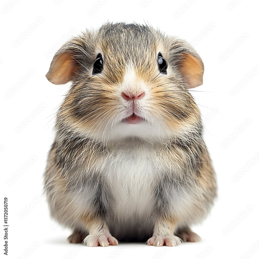Cute guinea pig, studio shot, white background, pet. Cute guinea pig, studio shot, white background, pet.