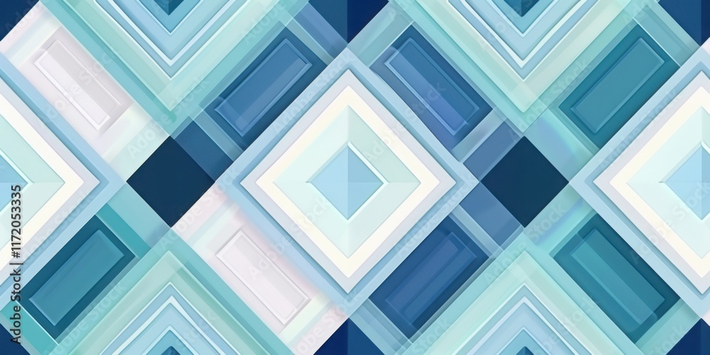 Abstract Geometric Pattern Design in Cool Blue Hues: Seamless Background Texture for Modern Applications