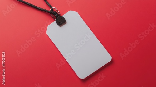 White price tag on red background
