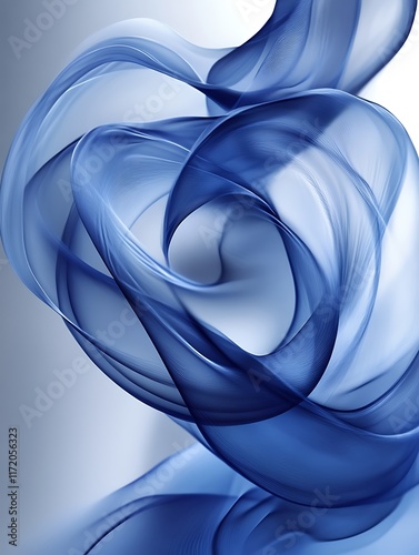 Abstract swirling blue fabric.