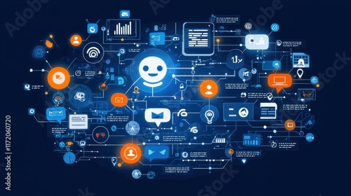 Wallpaper Mural Digital communication strategies online platforms infographic virtual space analytical perspective technology integration Torontodigital.ca