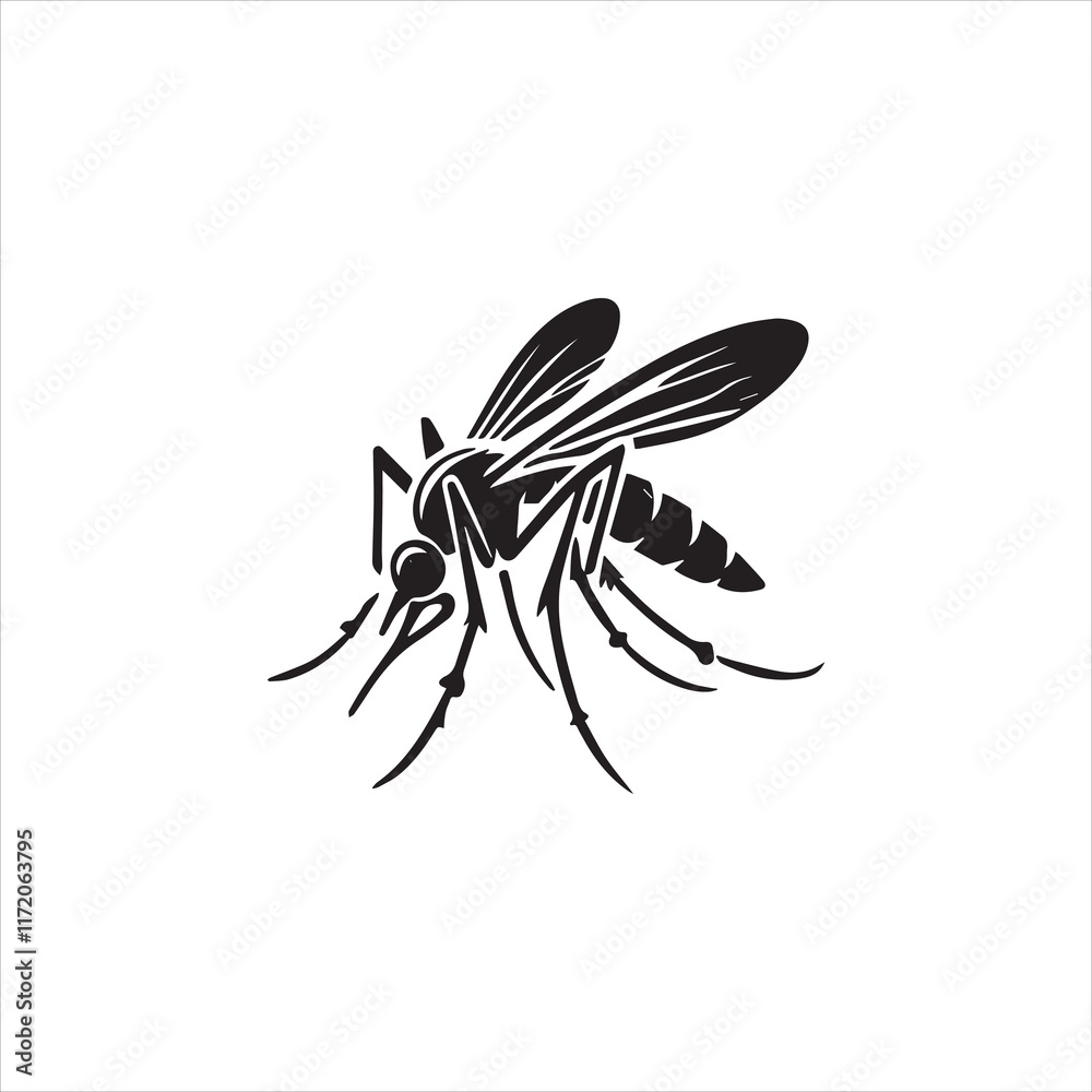 Obraz premium Mosquito on white background