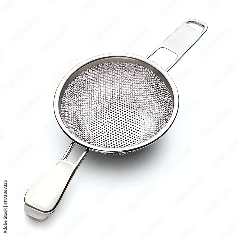 Stainless steel kitchen sieve on white isolated background. Stainless steel kitchen sieve on white isolated background.
