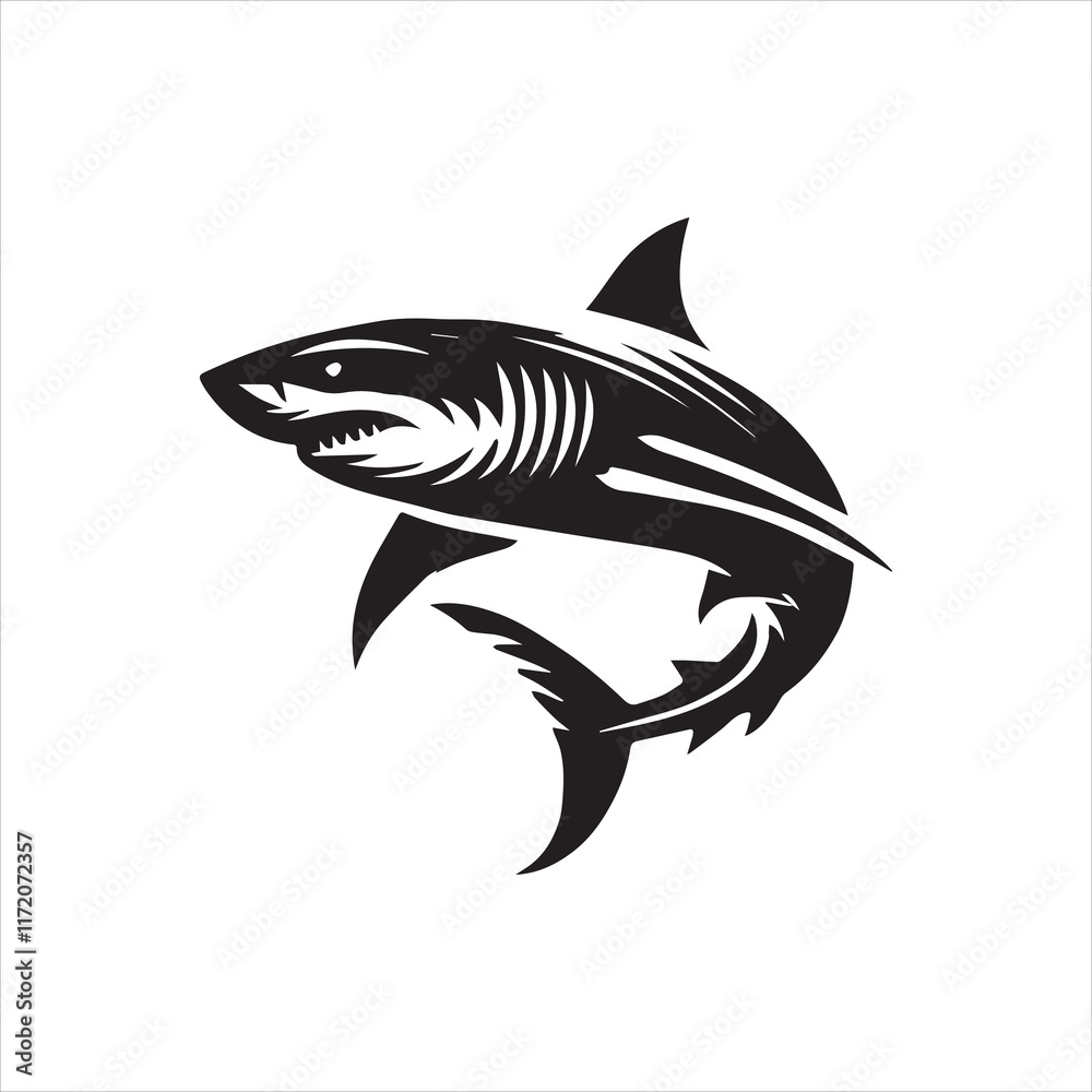 Naklejka premium shark isolated on white