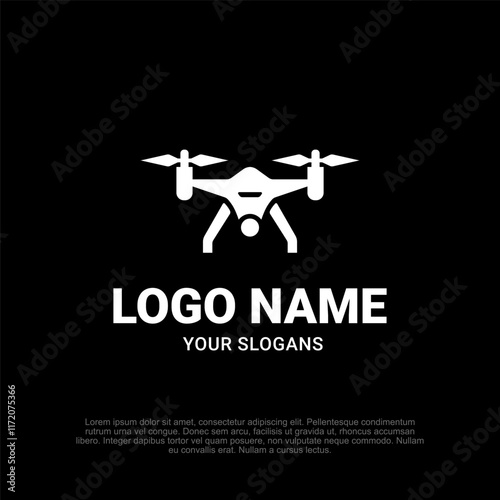 Modern and minimalist drone logo, representing innovation and precision for a contemporary brand presence