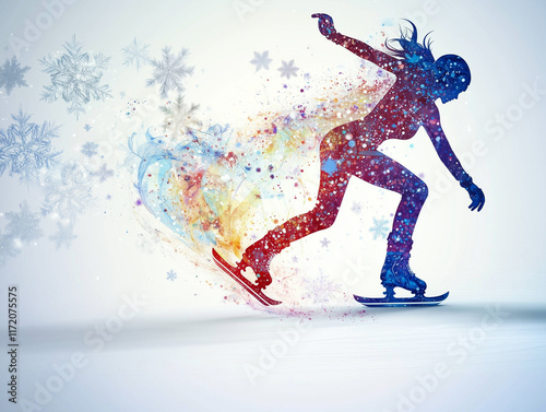 graphic design of ice dance athelete photo