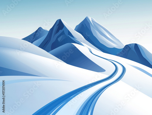 skier in the mountains, Alpine skiing winter olympics