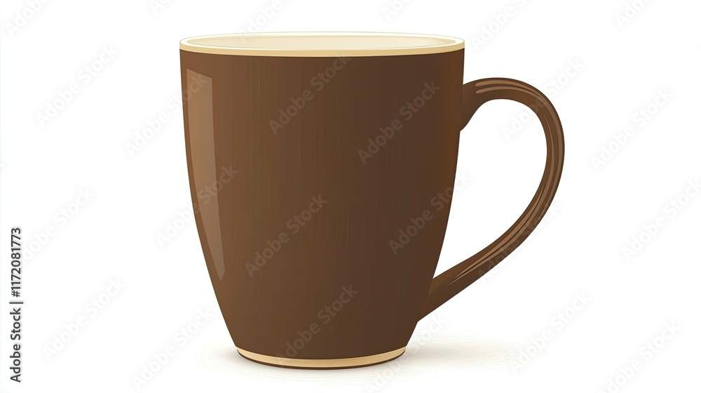 A simple brown coffee mug with a smooth design, suitable for hot beverages. A simple brown coffee mug with a smooth design, suitable for hot beverages.