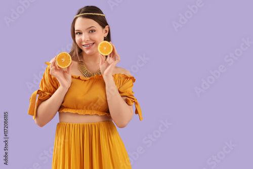 Beautiful young woman with ...