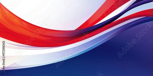 Abstract Independence Day Celebration with Dynamic Red, White, and Blue Design