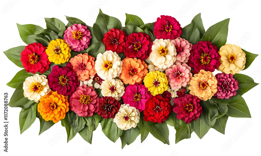 Obraz premium Colorful Zinnia flowers arrangement.