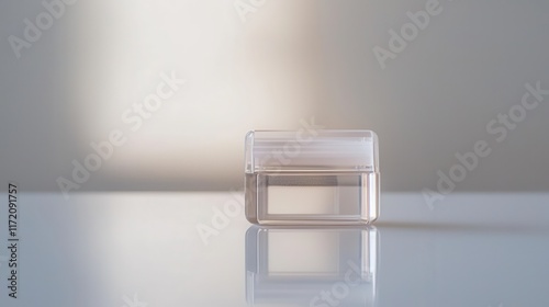 Close-Up View of Transparent Biomagnetic Sensor on Laboratory Table photo