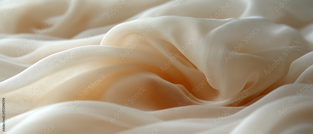 Creamy beige fabric, soft folds and drapes. Creamy beige fabric, soft folds and drapes.