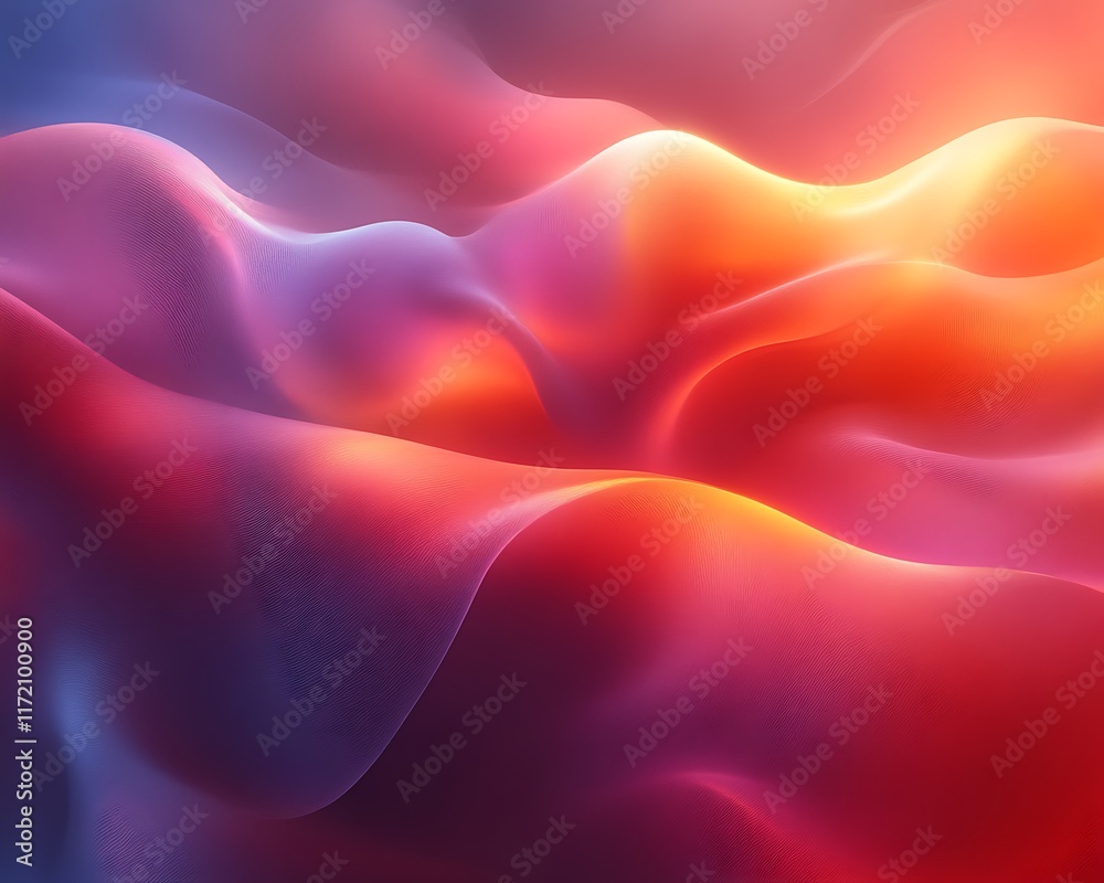Obraz premium Abstract flowing vibrant red and blue waves.