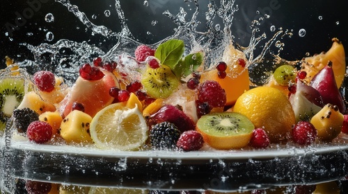 Vibrant Fruit Splash: A Symphony of Freshness