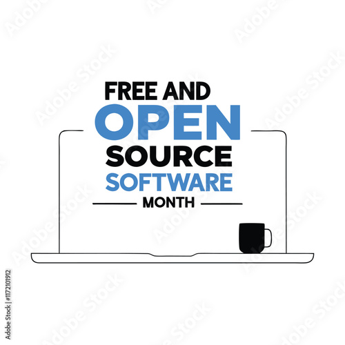 Free and open source software Month Background Template design for Poster or Banner
