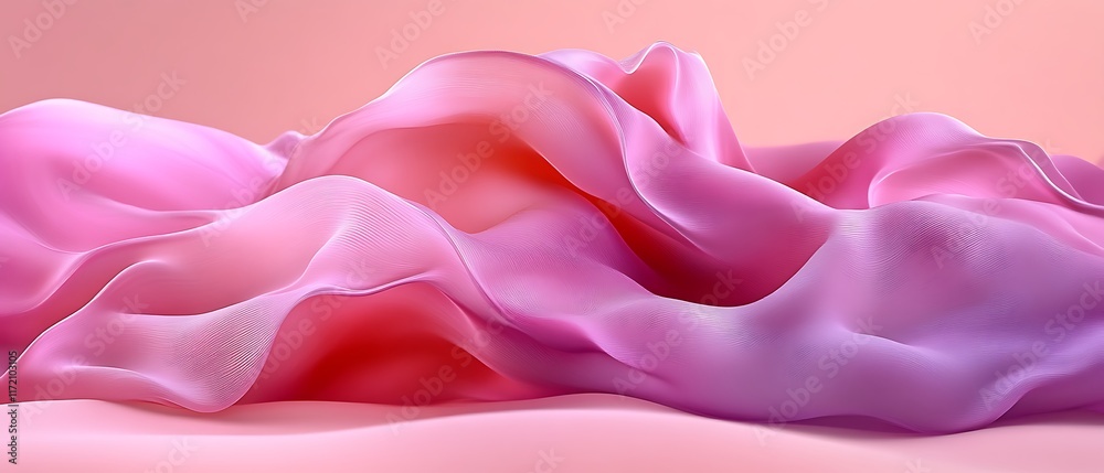 Fototapeta premium Pink and purple silk fabric flowing.