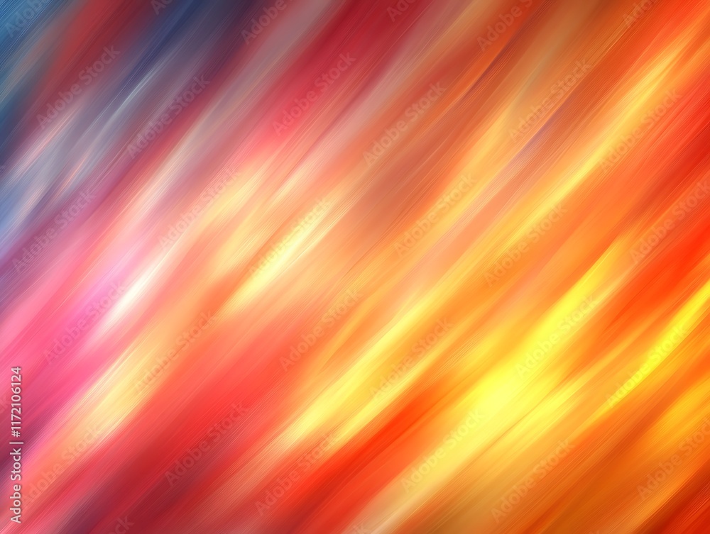 Obraz premium Abstract diagonal motion blur background in red, orange, yellow, and blue hues.