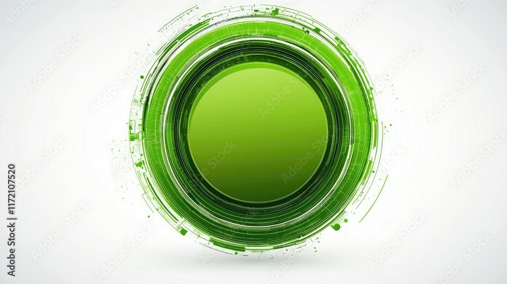 Fototapeta premium A circular green graphic design element with a modern, abstract style.