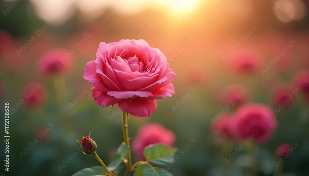 Obraz premium pink rose in garden